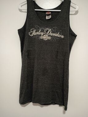 Harley-Davidson Dark Charcoal Graphic Tank Women's Size XL